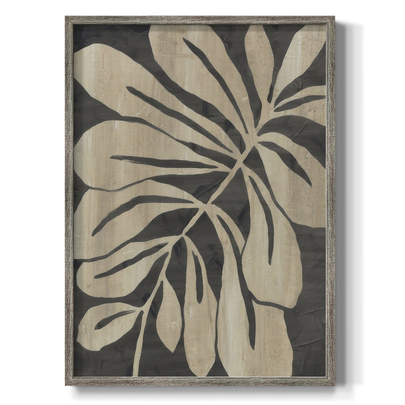 «Bold Leaf Fossil II», reproduction encadrée - bois massif, H 21 po x l 17 po