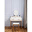 Meuble-lavabo avec miroir, tabouret et rangement, esthétique or blanc antique, conception d'espace pour les petites chambres à coucher, construction, maquillage de 31,82 po de style moderne, 18,46 po de largeur, 53,47 po de hauteur