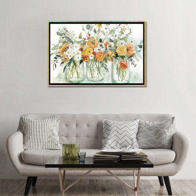 «Trois Beauties» encadrée par Carol Robinson, estampe numérique sur toile tendue