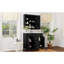 Meuble-lavabo de 36 po avec lavabo supérieur, armoire à miroir noire, armoire de rangement moderne avec 2 portes à fermeture douce et 2 tiroirs, meuble-lavabo simple-233933074