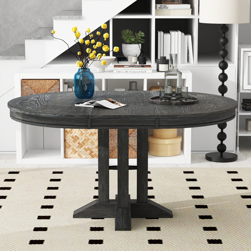 Table de salle à manger extensible Farmhouse, Noir