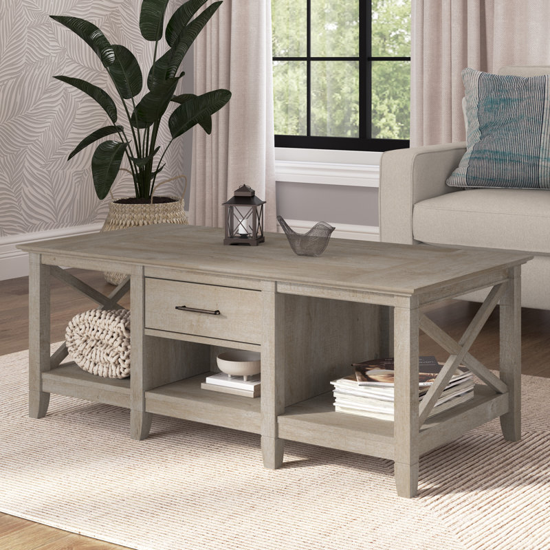 Table basse avec rangement Huckins, Gris délavé