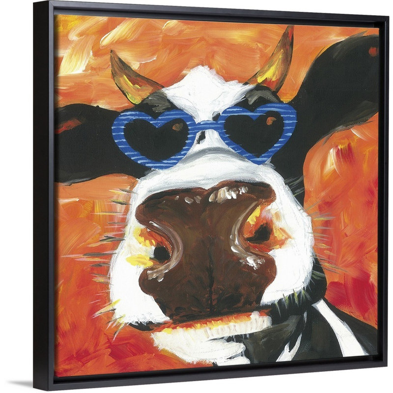 Simone Dapper Animal V Art, Cadre flottant noir, H 16 po x l 16 po x P 1,75 po