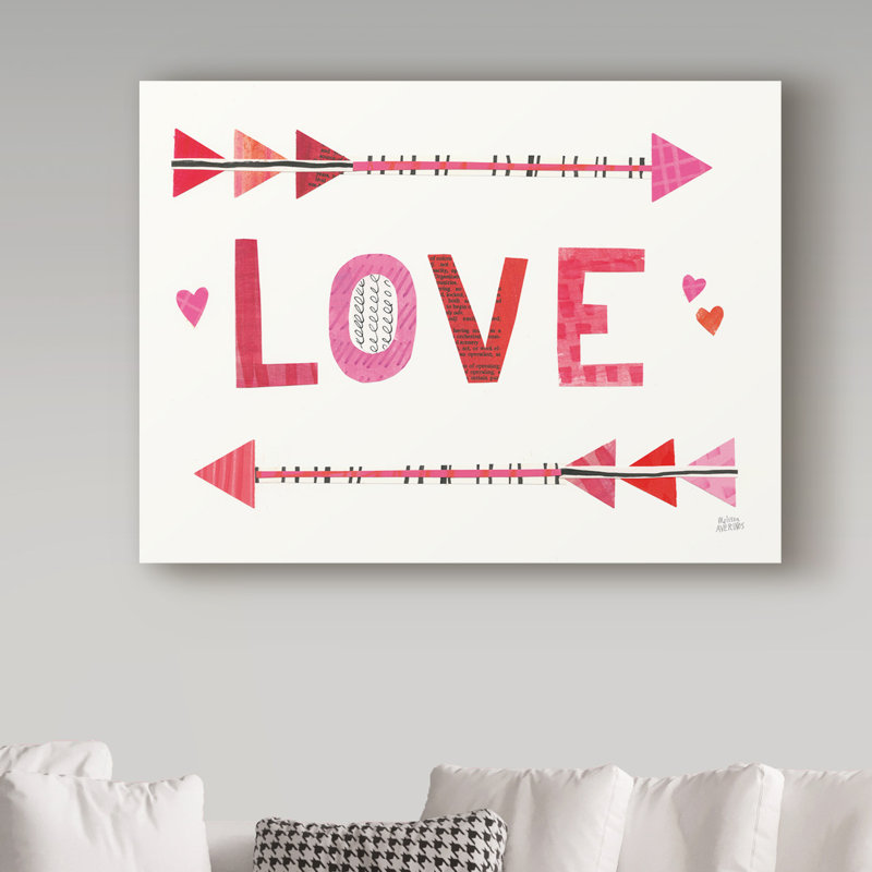 « love words iii », art textuel sur toile tendue, H 24 po x l 32 po