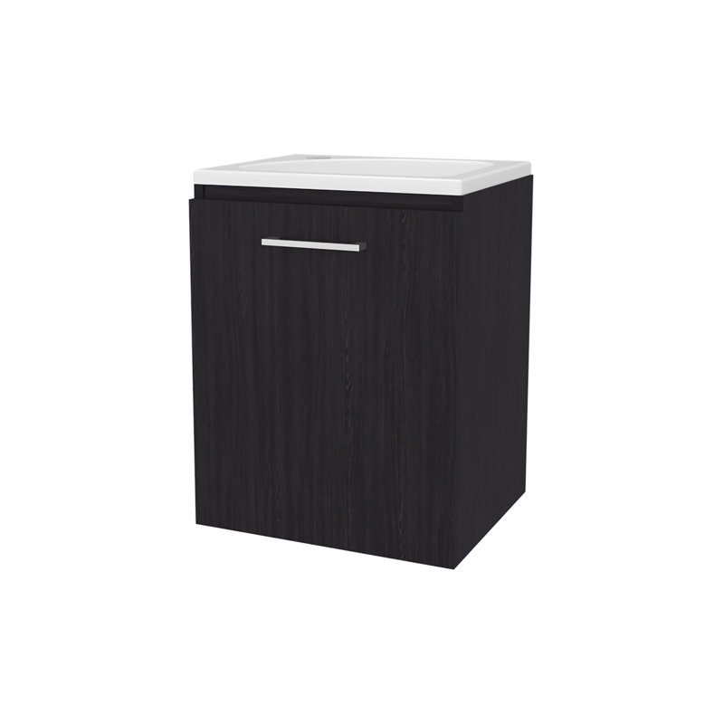 Meuble-lavabo avec lavabo et robinet intégrés, Marron foncé