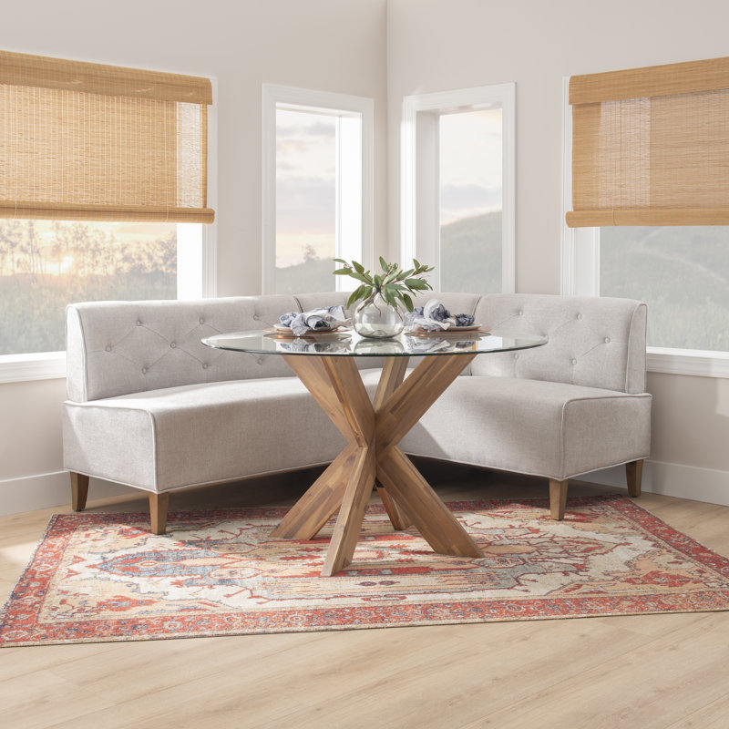 Alejoa Upholstered Corner Nook & Dining Table Set