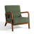 Jyrin Mid Century Upholstered Gray Green Corduroy Solid Wood Accent Chair with an Extra Pillow-1488121600-1488121611