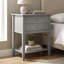Table de chevet 28 po à 2 tiroirs avec tablette de rangement, gris-897811907