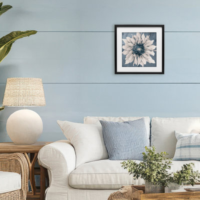 «Gilded Blue Blossom», reproduction d'art sous verre, design par Sophie 6