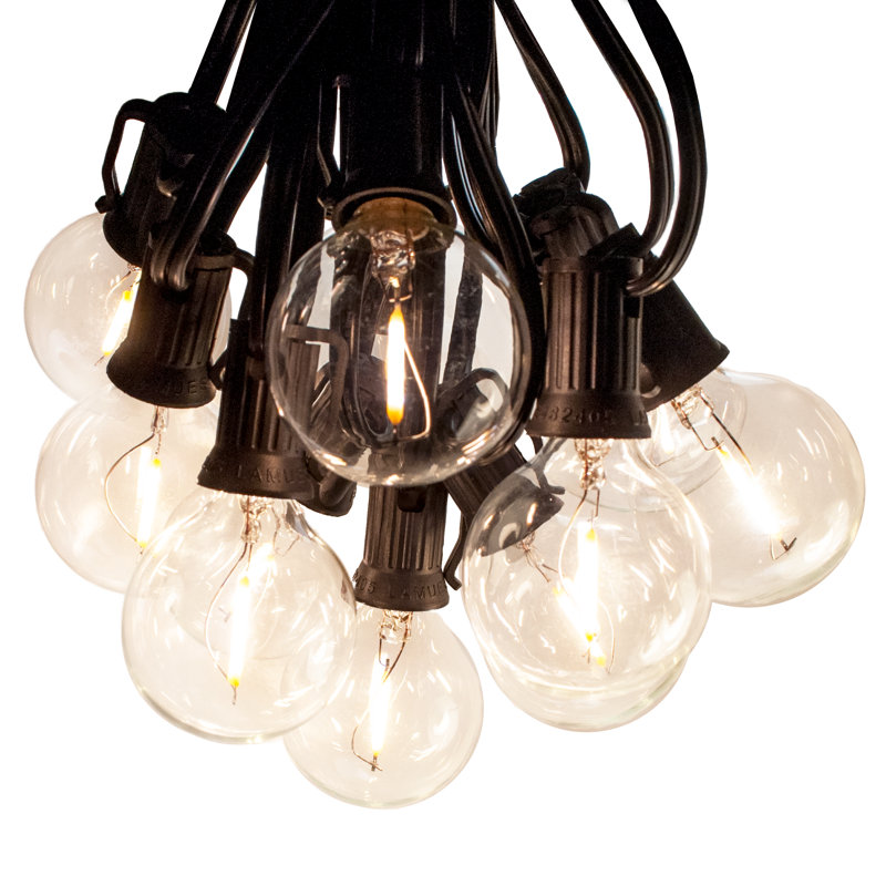 Guirlande de 25 lumières sphériques d'extérieur Hinman, Fil noir, G40