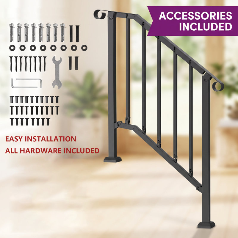 Retro Arch Outdoor Handrail for 2-3 Steps
