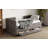 Twin Size Upholstered Daybed with Trundle and 3 Storage Drawers, Chenille Fabric Sofa Bed for Guest Room, Living Room, Space-Saving Modern Day Bed Frame, No Box Spring Needed-116119048
