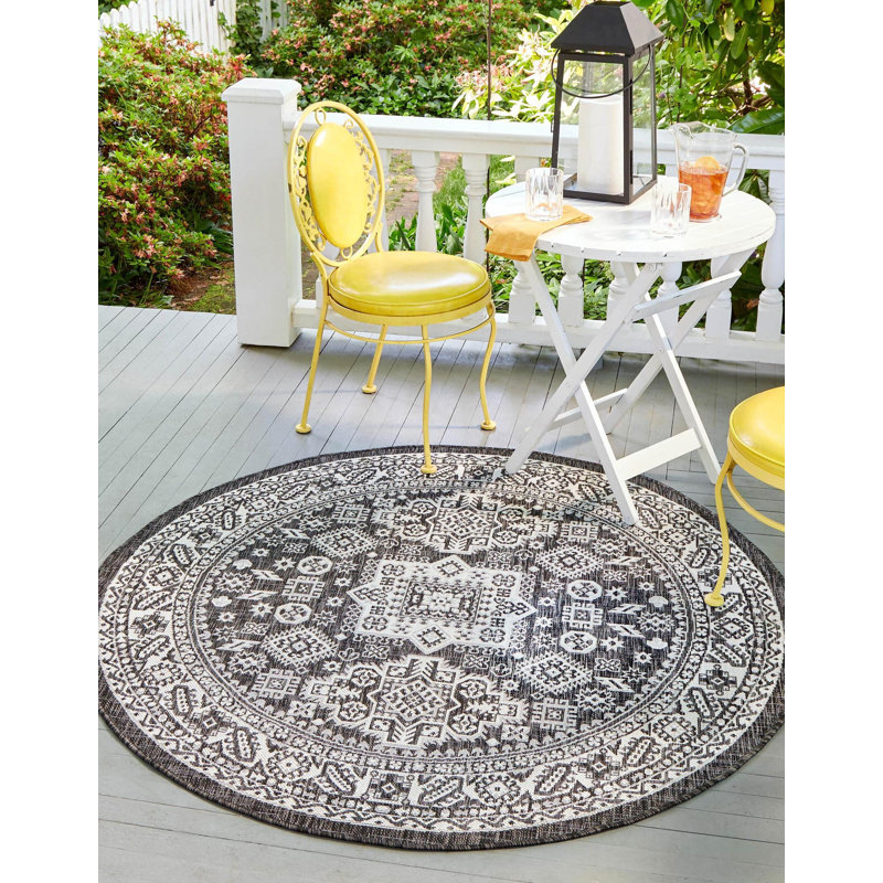 Tapis intérieur / extérieur couleur pierre, Rond 3 pi 3 po