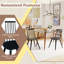 Ensemble de 2 chaises de cuisine Mid-Century modernes noires sans accoudoirs avec grand siège