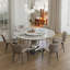 Ensemble de table de salle à manger 59 "en pierre frittée 59" avec 8 chaises rembourrées