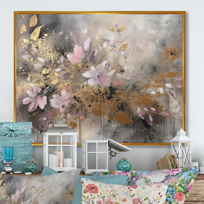 Ruberto Lush Delights sur toile, H 24 po x l 32 po x P 1 po, Cadre flottant doré