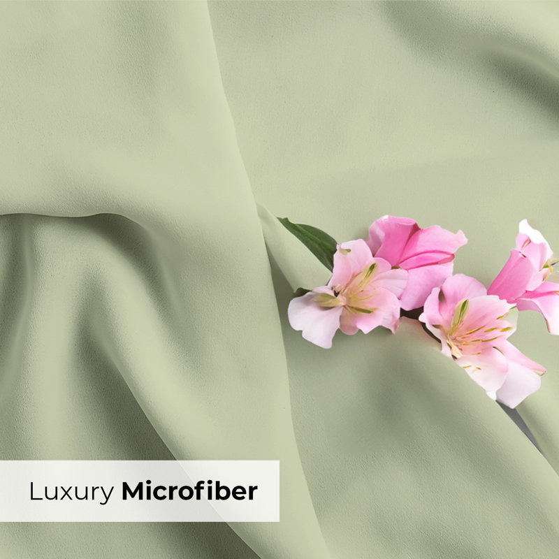 Pillowcase Set, Soft Double Brushed Microfiber, Cooling & Breathable Pillow Covers, Set of 4, King, Light Sage Green