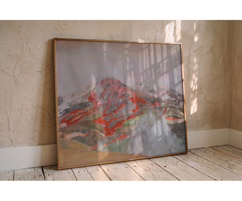Fiery Volcanic Eruption Print by Other Artist, 60 × 40, Framed Canvas, Tan