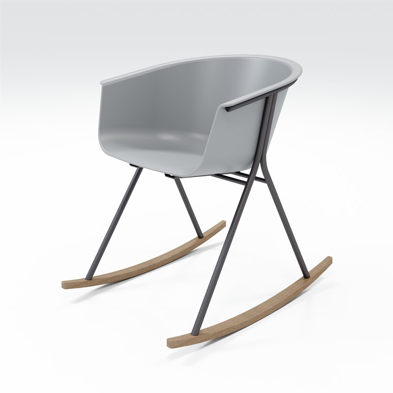 Chaise avec accoudoirs Tee, Gris froid / café noir / latte
