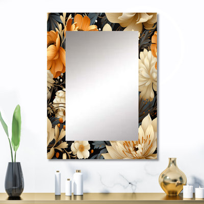 Motif de fleurs d'automne Owendale - miroir mural décoratif floral