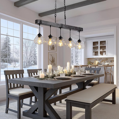 Éclairage linéaire pour îlot de cuisine 39,4 "Farmhouse Chandelier