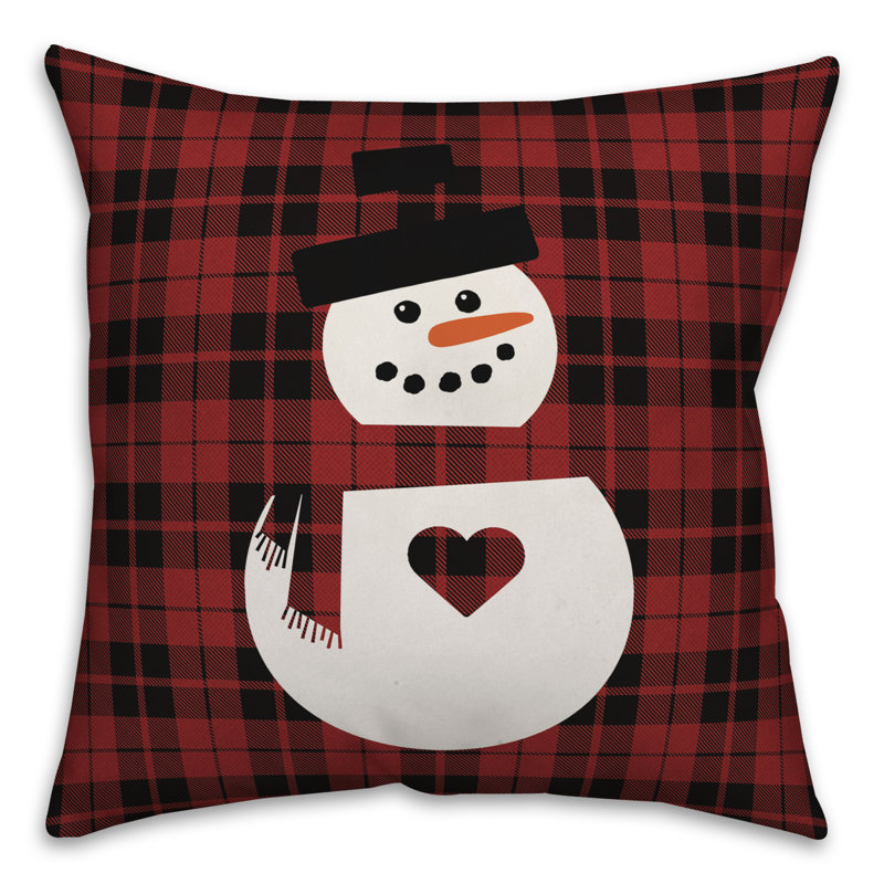  Housse de coussin Snowman, 20 po x 20 po, Polyester/ Bourre en polyester
