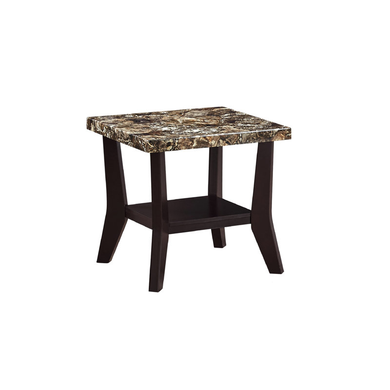 Ensemble de table en faux marbre 3 pièces avec rangement intégré, design contemporain pour des espaces de vie élégants
