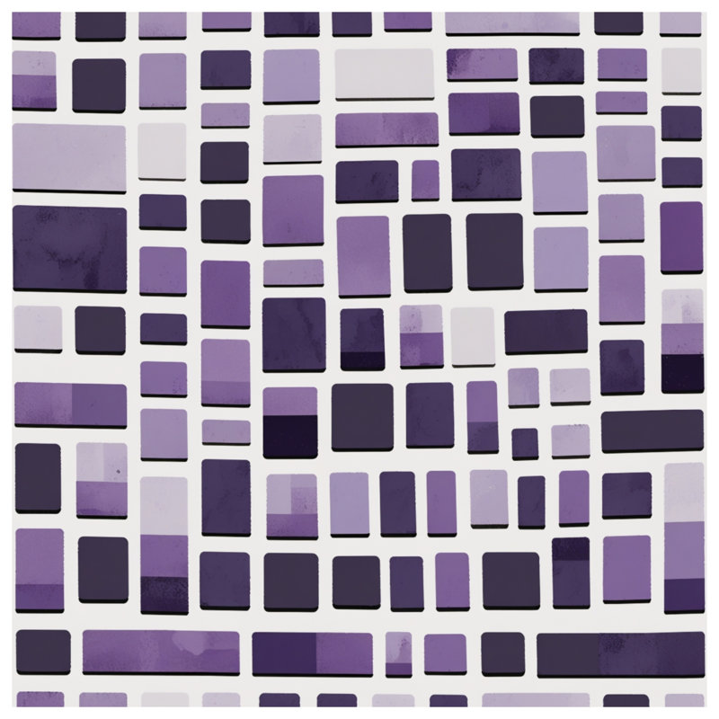 Purple Rectangular Mosaic Double Sided Throw Pillows, 20 x 20 inches