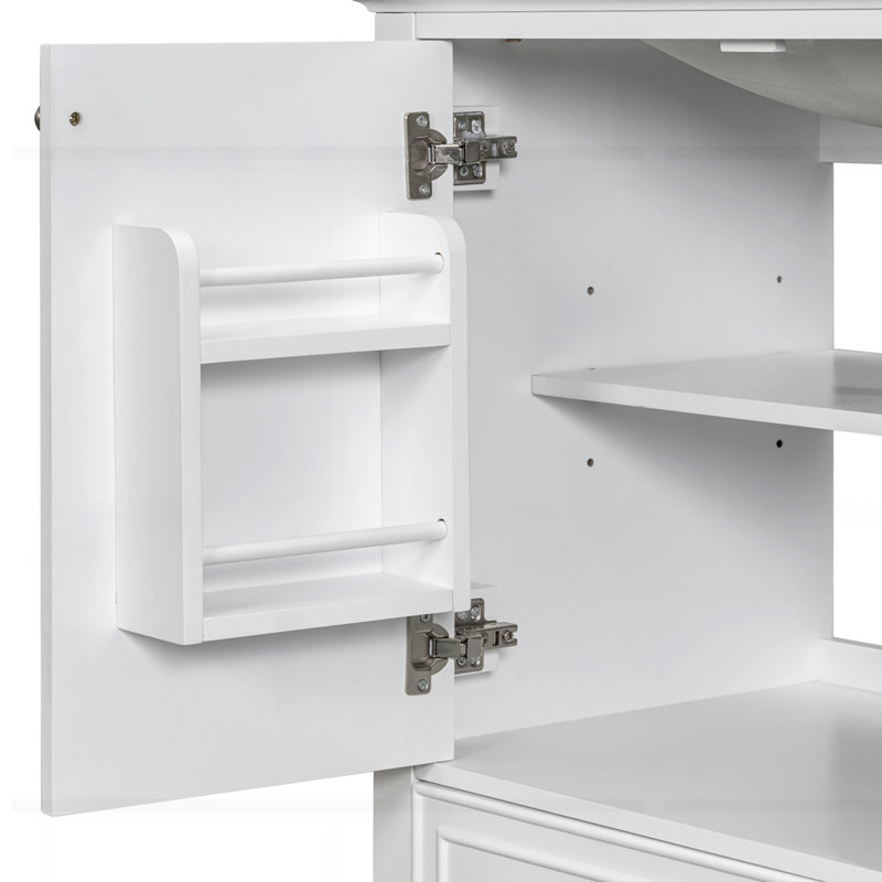 30" Bathroom Vanity without Sink, White