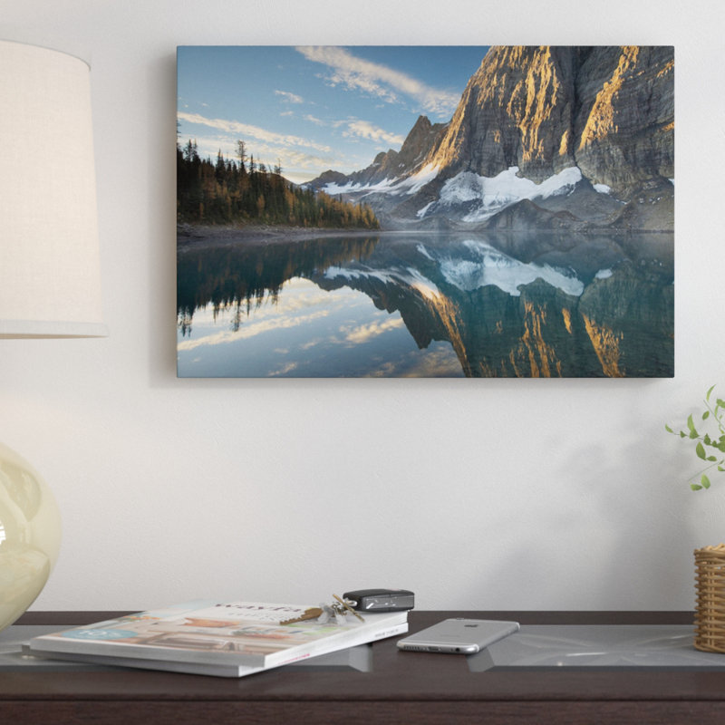 « floe lake iii », reproduction de photo sur toile Reflection, H 26 po x l 40 po x P 1,5 po, Toile tendue, Pas de tapis