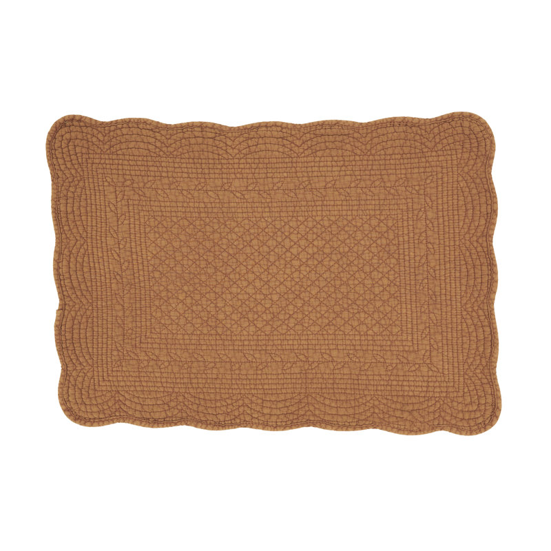 Terracotta Quilted Cotton Rectangular Placemats Set of 4