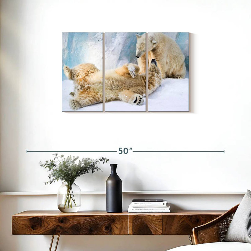 Brampt Polar Bears, 20" H x 33" W