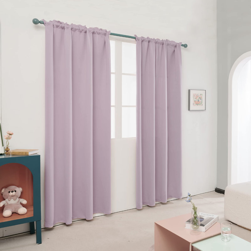 Room Darkening Rod Pocket Thermal Insulated Blackout Curtains (Set of 4), 38" W x 63" L, Royal Blue
