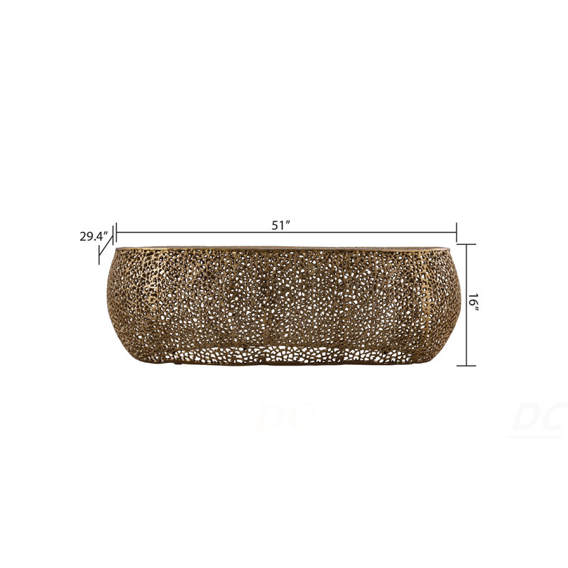 T3601-50, table basse ovale dorée Identique à B009140732 (inventaire CA), table