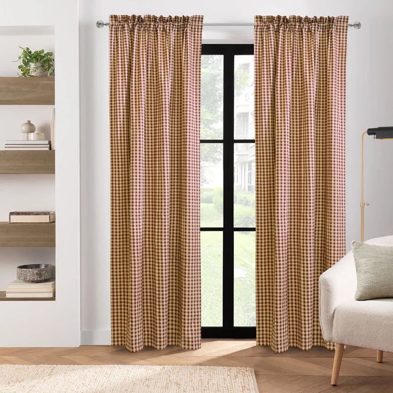 Rideau 100% coton Timm, Bourgogne, L 40 po x L 95 po