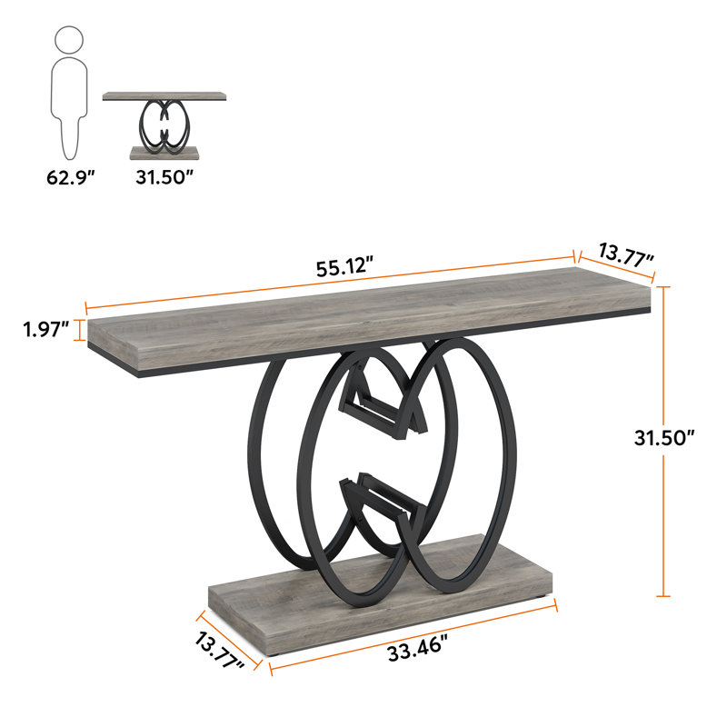 Westnedge 140cm Console Table, Black, Grey