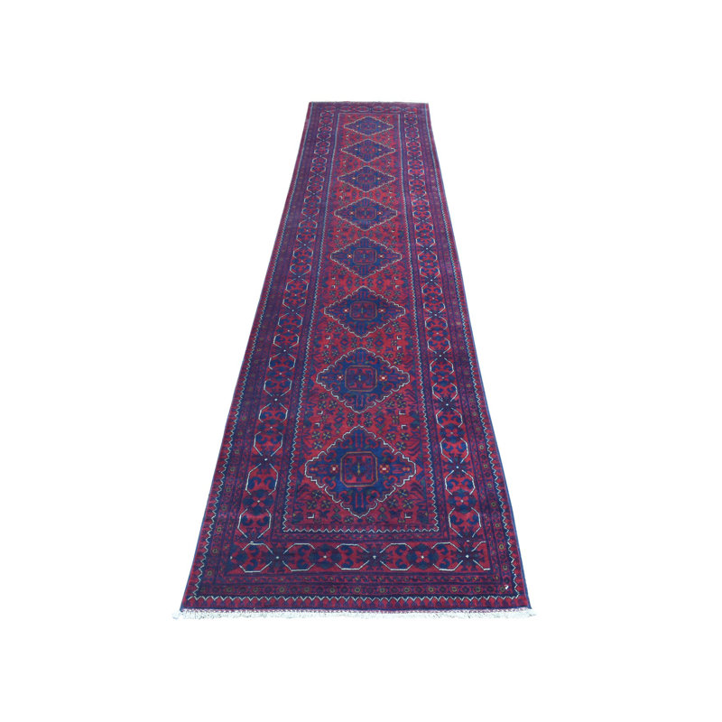 Tapis de couloir afghan Khamyab en laine douce noué à la main 2 pi 8 po x 12 pi 10 po 25B2EF74351B4D8E87EB5A6BD77403C9