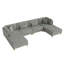 Canapé modulaire en velours côtelé gris clair avec dossier coussiné et repose-pieds amovible Seemab-340698483-351925907