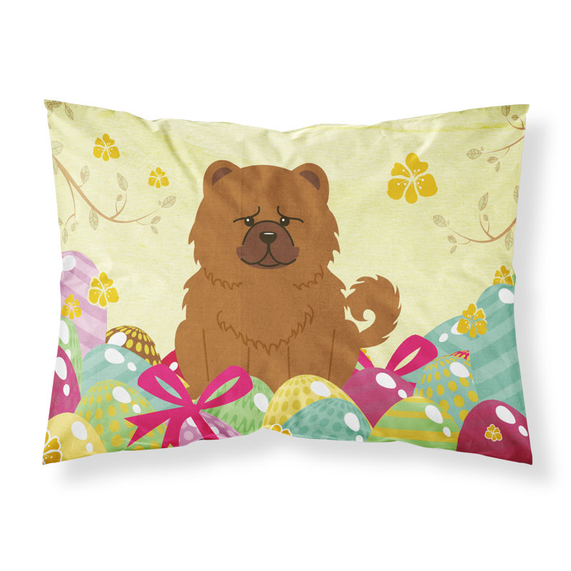 Taie d’oreiller œufs de pâques, Chow-chow roux