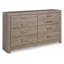 Commode double à six tiroirs Brorfelde