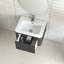 Meuble-lavabo mural de 24 po de couleur grise avec lavabo intégré en céramique blanche, 45 poignées en angle, tiroir à fermeture en douceur, contreplaqué imperméable, rangement de tiroir spacieux, conception européenne, facile