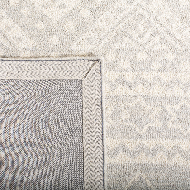 Myndi Hand Tufted Wool And Cotton With Latex Geometric Rug, Rectangle 2'6" x 4'