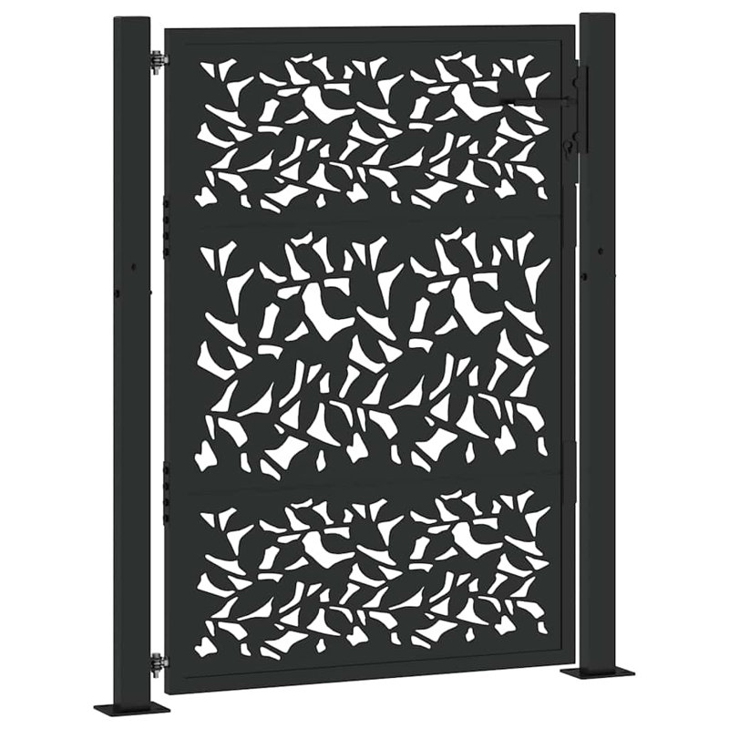 Barrière de jardin vidaXL noire 105 x 130 cm, 39,4 po x 49,2 po, Noir
