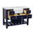 Hitton 48" Single Bathroom Vanity Set with Royal Blue Cabinet and Carrara Marble Countertop-358529320-374037849