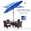 Parasol de patio extérieur avec bouton inclinable, bleu pour la fonction d'inclinaison de la cour et de la pelouse 3, jardin foncé