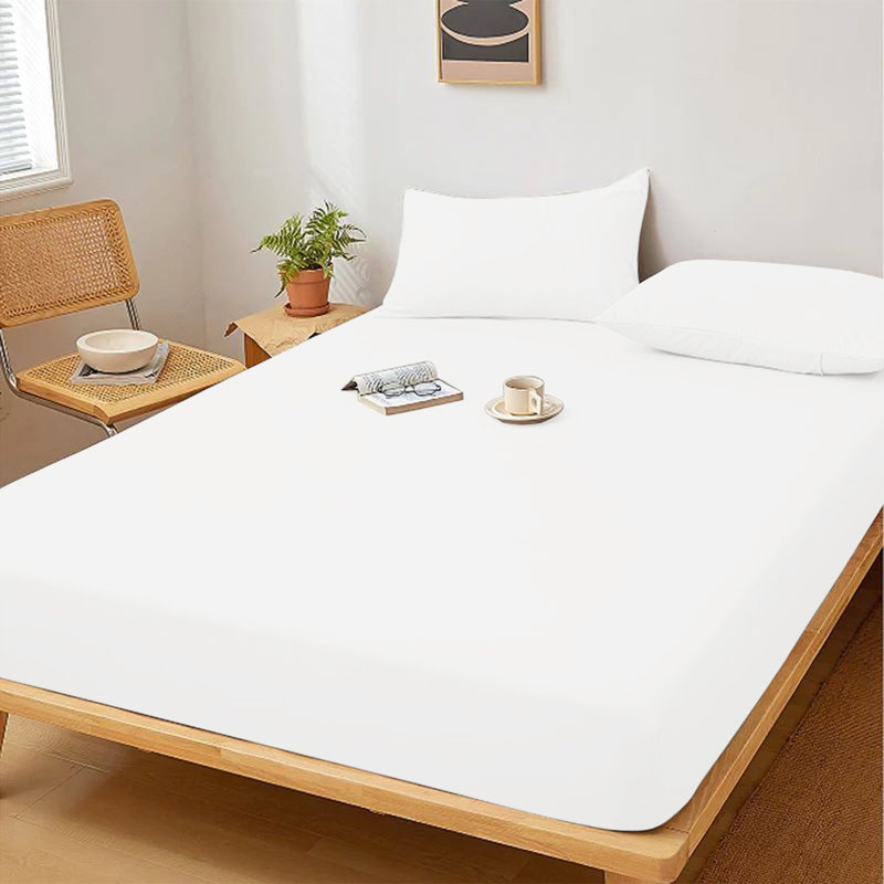 Microfiber Premium Quality Deep Fitted Sheet 25cm, Single (3'), White