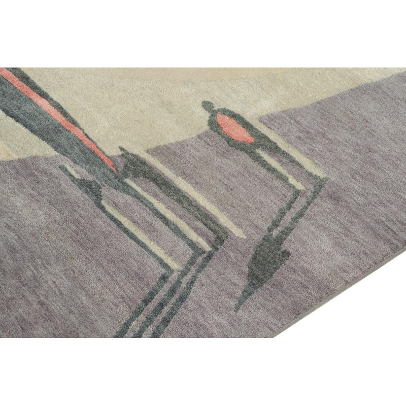 Hand Knotted Geometric Area Rug, Rectangle 10' x 14'