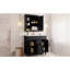 Meuble-lavabo contemporain 36 po, finition miroir noir, 2 tiroirs et portes, armoire de rangement spacieuse et élégante avec lavabo, tiroirs de portes, gracieux