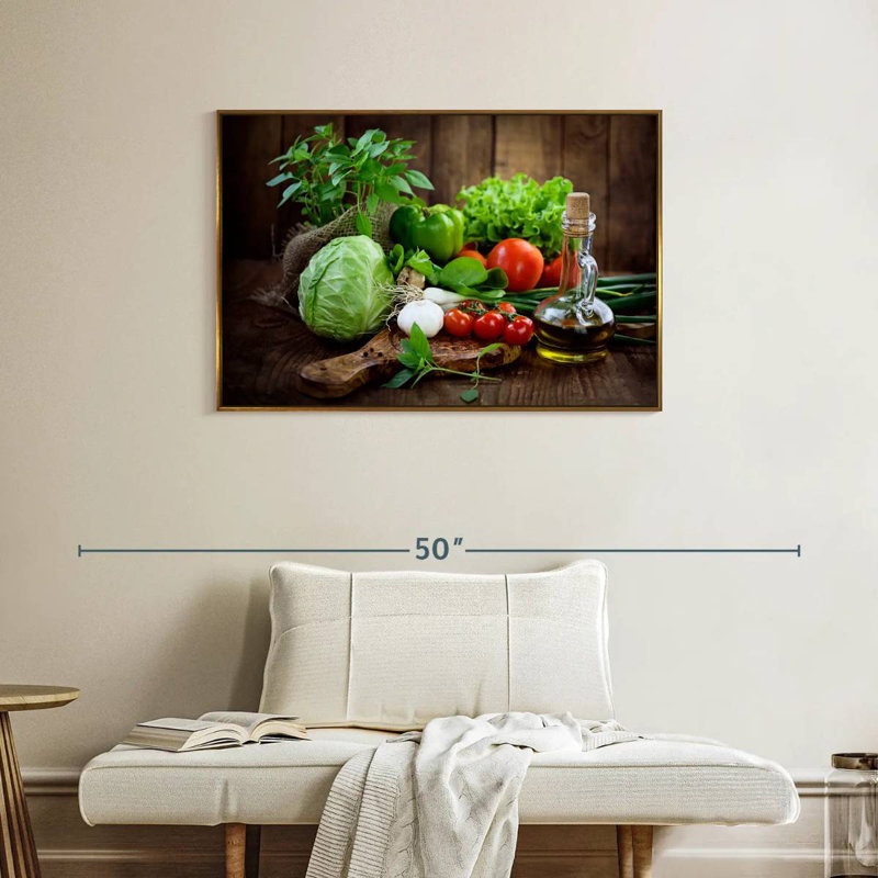 Fruits et légumes biologiques, Cadre flottant doré, 37 po x 25 po