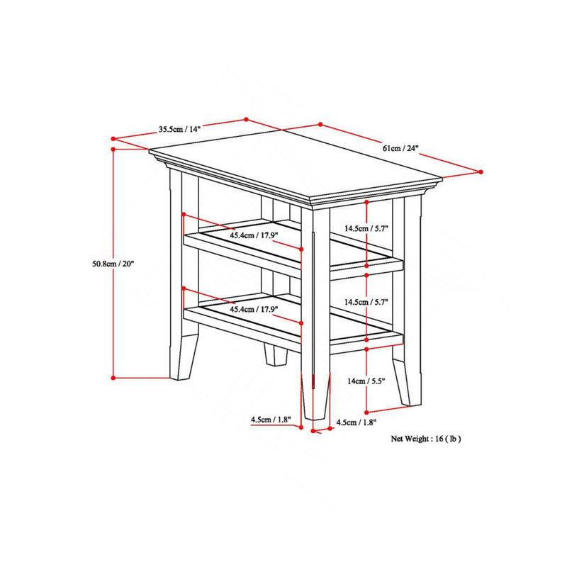 Table d'appoint Acadian, Marron foncé